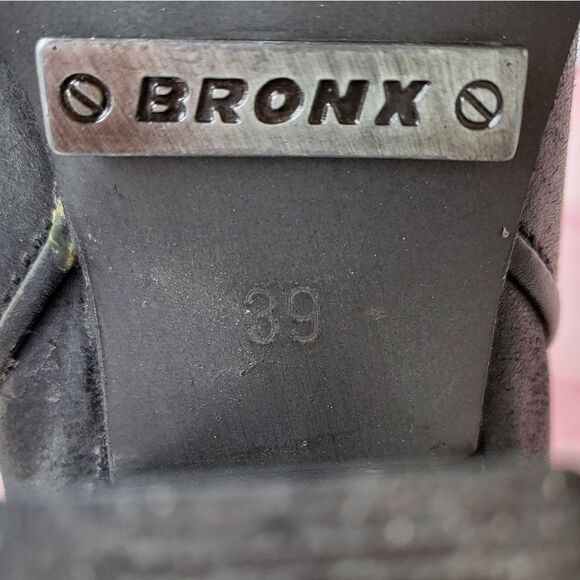 Bronx Black Leather Western Heeled Ankle Boots Women's‎ 39EU/8US - Picture 8 of 9